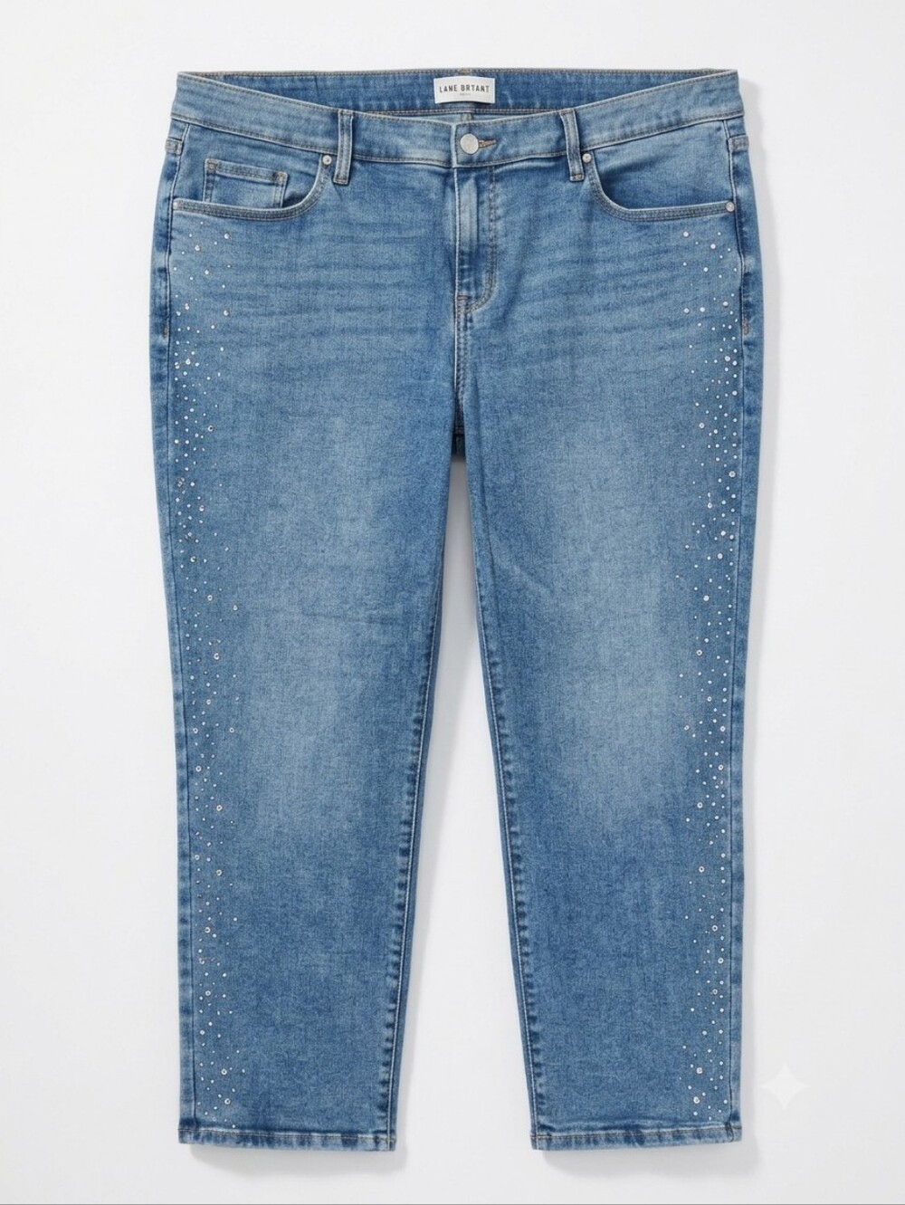 Lane Bryant Light Blue Jeans with Side Stud Detail, Plus Size 24